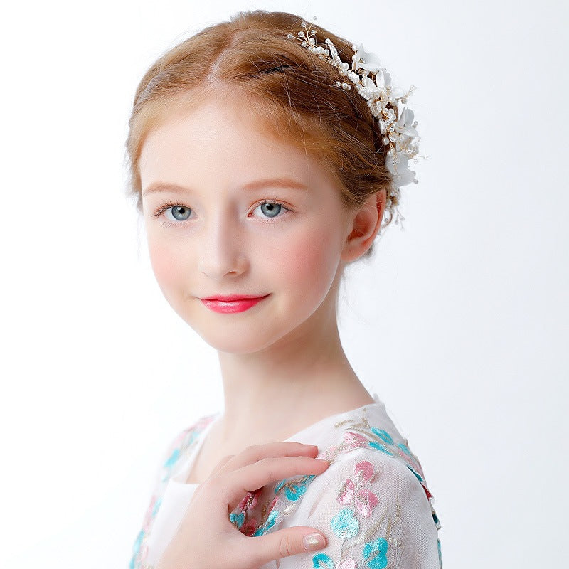 バレッタ 子供 ホワイト フラワー ヘアアクセサリー JA0005