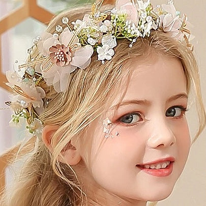 カチューシャ 子供 ピンク フラワー ヘアアクセサリー JA0008