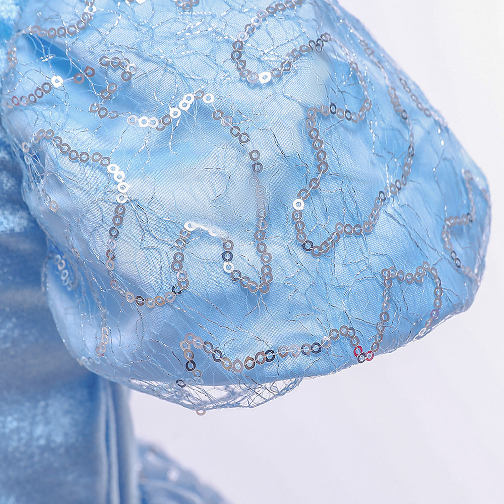 子供ドレス 発表会ドレス パフスリーブ ロングスカート ハロウィン JD0007