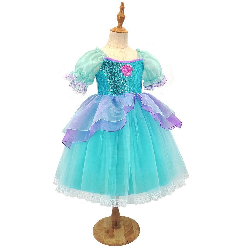 子供ドレス 発表会ドレス パフスリーブ 膝丈スカート ハロウィン JD0055