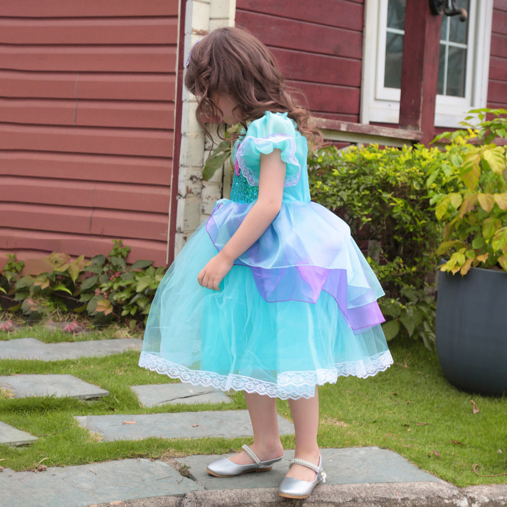 子供ドレス 発表会ドレス パフスリーブ 膝丈スカート ハロウィン JD0055