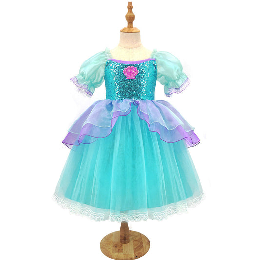 子供ドレス 発表会ドレス パフスリーブ 膝丈スカート ハロウィン JD0055