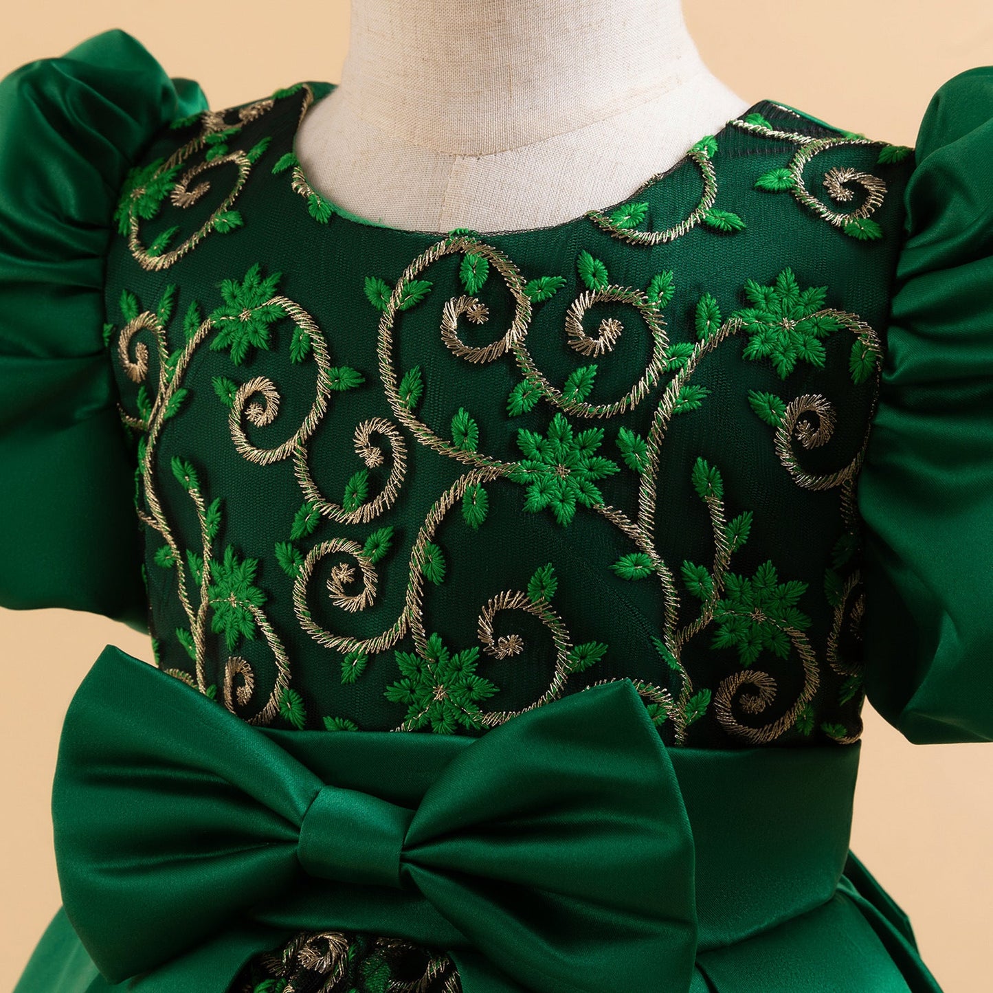 子供ドレス 発表会ドレス パフスリーブ フィッシュテールスカート フォーマル JD0133