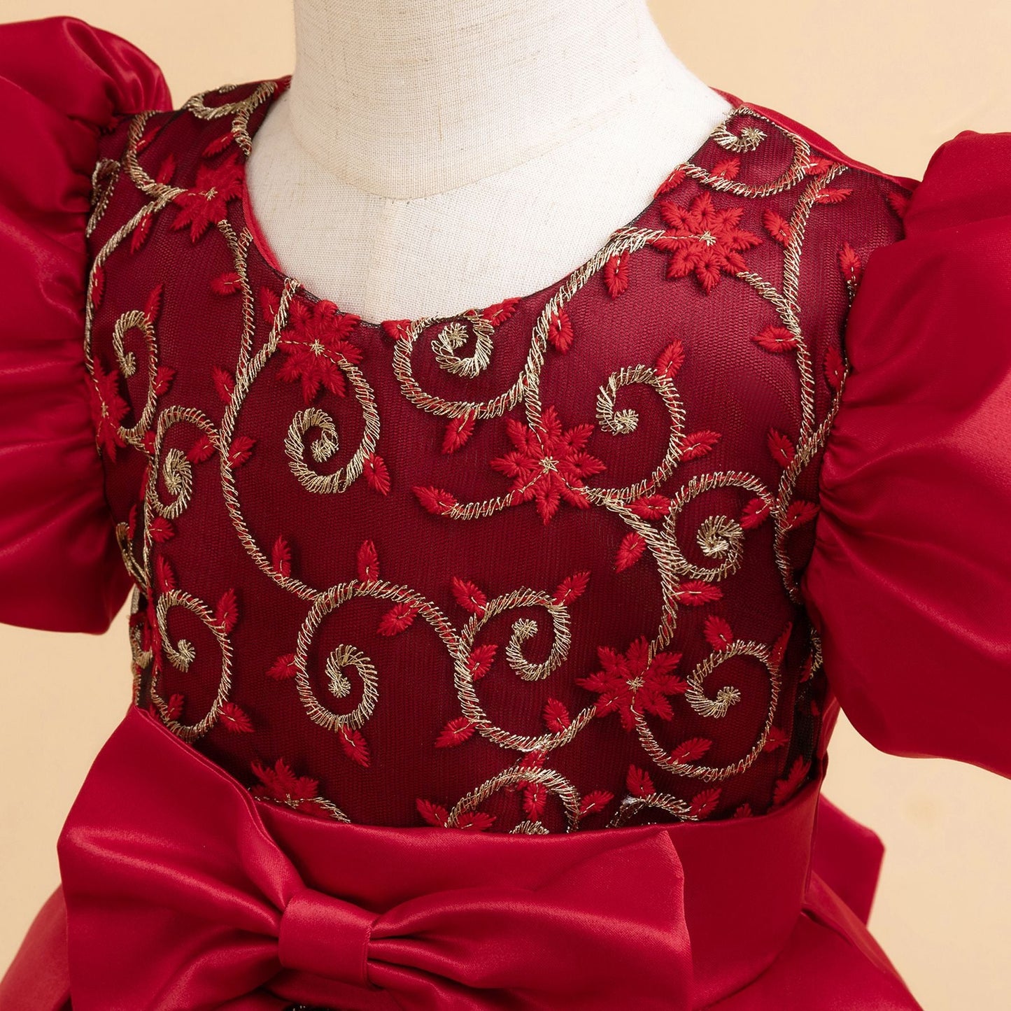 子供ドレス 発表会ドレス パフスリーブ フィッシュテールスカート フォーマル JD0133