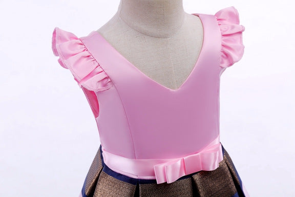 子供ドレス 発表会ドレス キャップスリーブ 膝丈スカート フォーマル JD0163