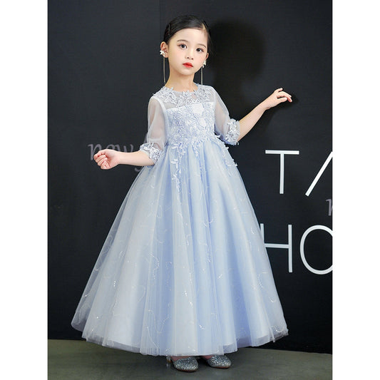 子供ドレス 発表会ドレス ハーフスリーブ ロングスカート フォーマル JD0177