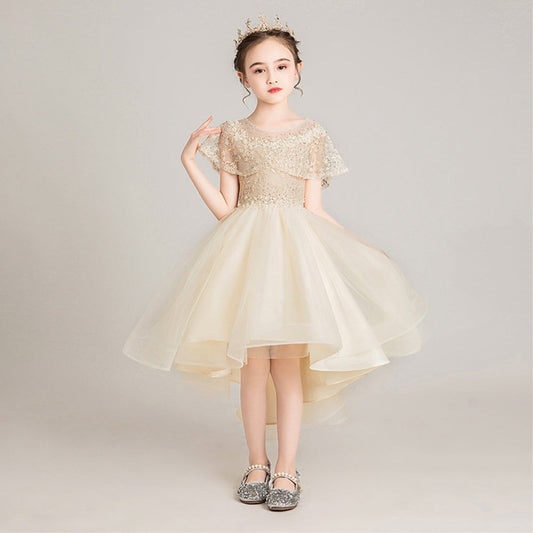 子供ドレス 発表会ドレス ケープスリーブ フィッシュテールスカート フォーマル JD0182