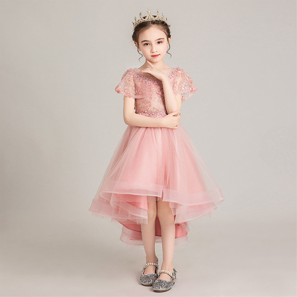 子供ドレス 発表会ドレス ケープスリーブ フィッシュテールスカート フォーマル JD0182