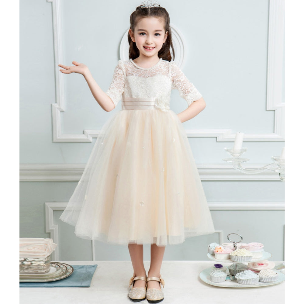 子供ドレス 発表会ドレス ハーフスリーブ 膝丈スカート フォーマル JD0196