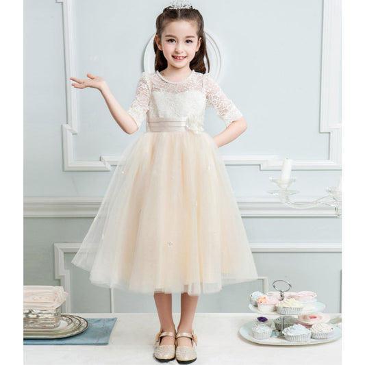 子供ドレス 発表会ドレス ハーフスリーブ 膝丈スカート フォーマル JD0196