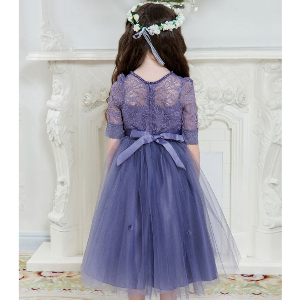 子供ドレス 発表会ドレス ハーフスリーブ 膝丈スカート フォーマル JD0196