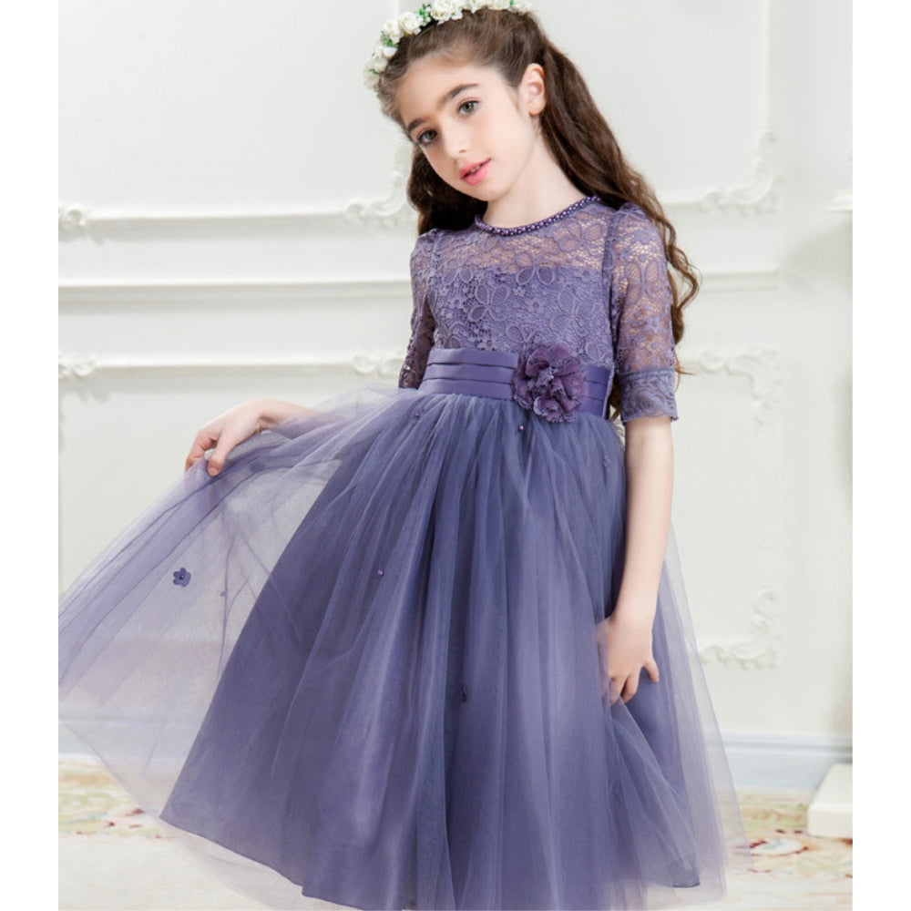 子供ドレス 発表会ドレス ハーフスリーブ 膝丈スカート フォーマル JD0196