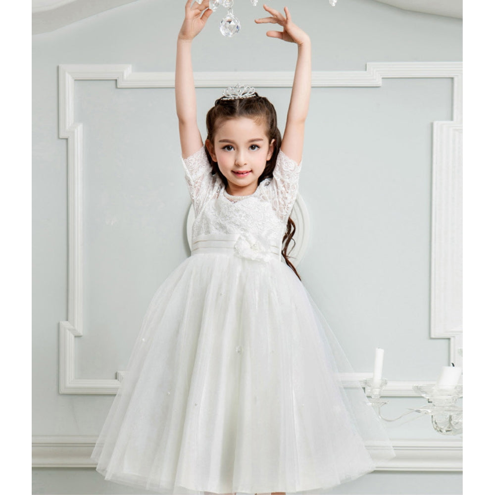 子供ドレス 発表会ドレス ハーフスリーブ 膝丈スカート フォーマル JD0196