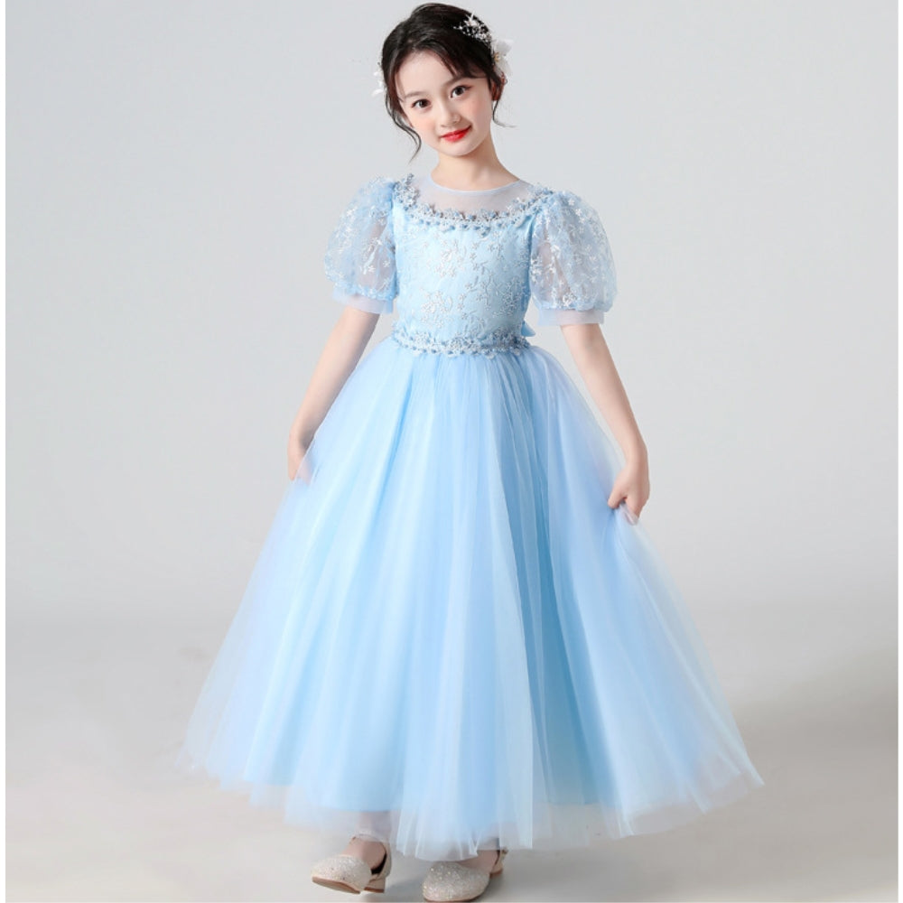子供ドレス 発表会ドレス パフスリーブ ロングスカート フォーマル JD0197
