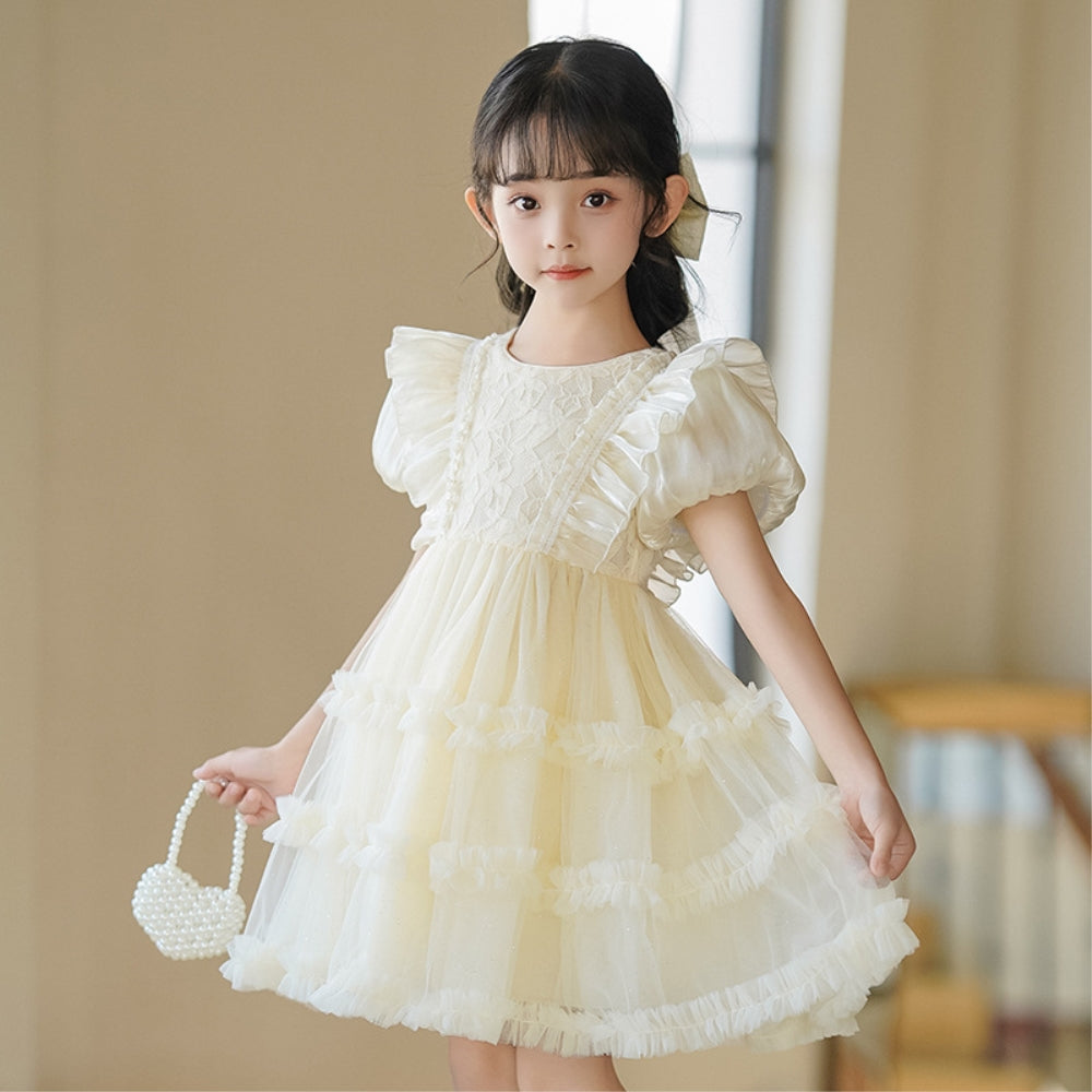 子供ドレス 発表会ドレス パフスリーブ 膝丈スカート フォーマル JD0200