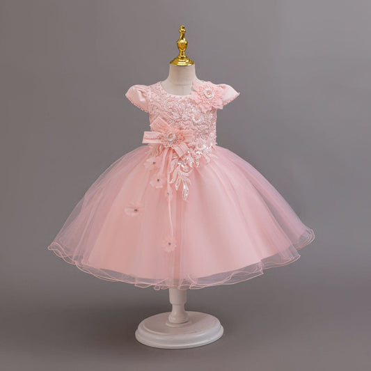 子供ドレス 発表会ドレス キャップスリーブ 膝丈スカート フォーマル JD0232