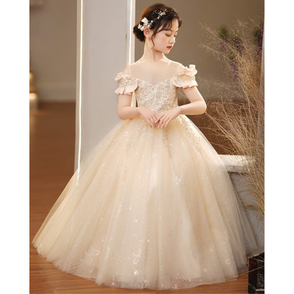 子供ドレス 発表会ドレス オフショルダー ロングスカート フォーマル JD0238