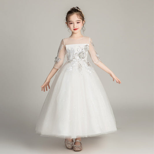 子供ドレス 発表会ドレス ハーフスリーブ ロングスカート フォーマル JD0239