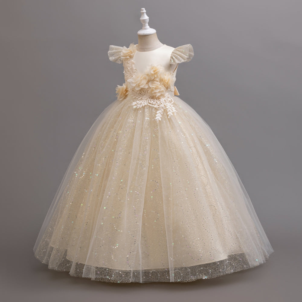 子供ドレス 発表会ドレス キャップスリーブ ロングスカート フォーマル JD0256