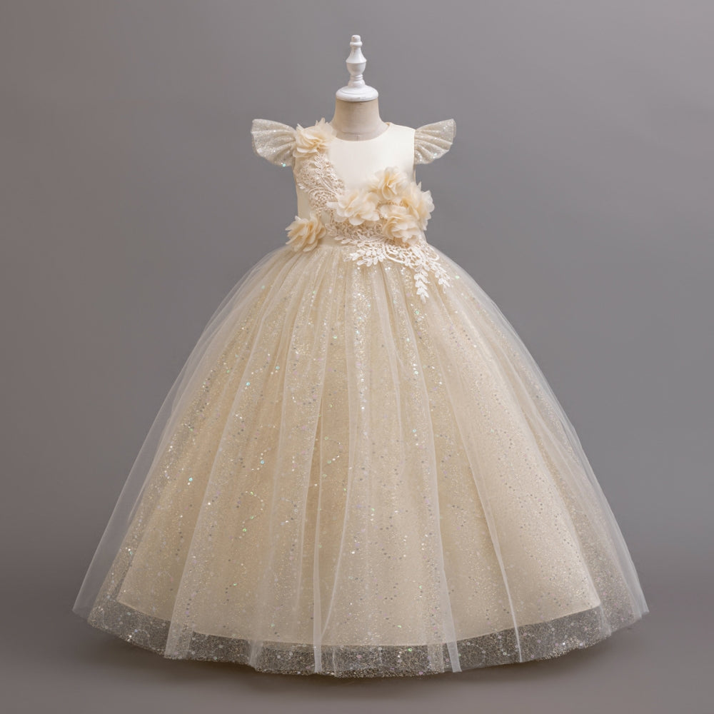 子供ドレス 発表会ドレス キャップスリーブ ロングスカート フォーマル JD0256