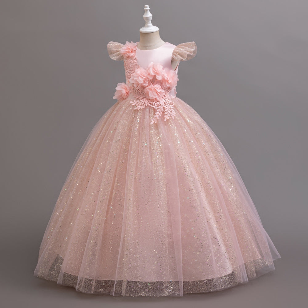 子供ドレス 発表会ドレス キャップスリーブ ロングスカート フォーマル JD0256