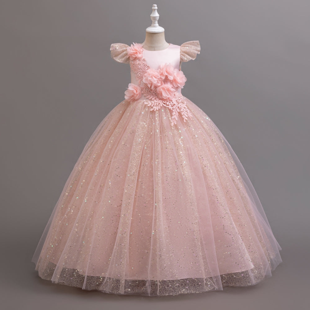 子供ドレス 発表会ドレス キャップスリーブ ロングスカート フォーマル JD0256